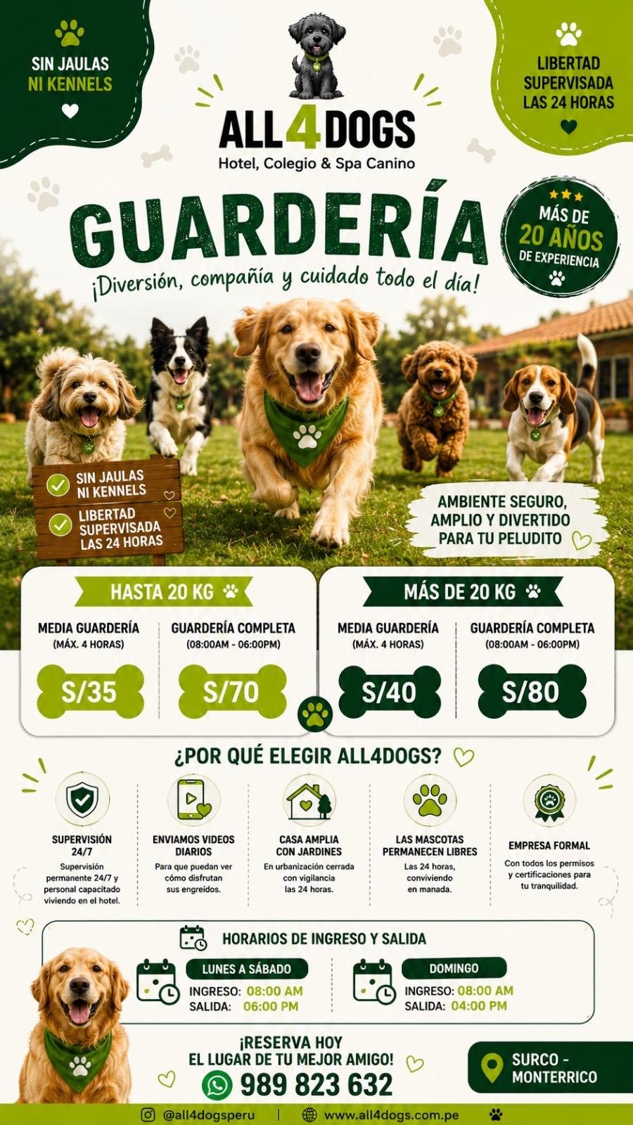 Hotel Canino ALL4Dogs Surco Monterrico